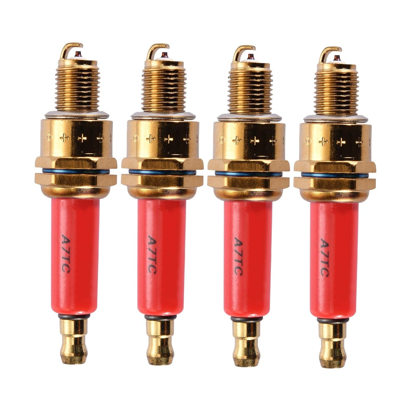 GOOFIT Motorcycle A7TC Spark Plug Red for 50cc 70cc 90cc 110cc 125cc 140cc 150cc QMI157 ATV Motor Scooter Go Kart Dirt Bike Moped Pack of 1