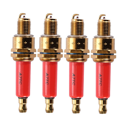 GOOFIT Motorcycle A7TC Spark Plug Red for 50cc 70cc 90cc 110cc 125cc 140cc 150cc QMI157 ATV Motor Scooter Go Kart Dirt Bike Moped Pack of 1