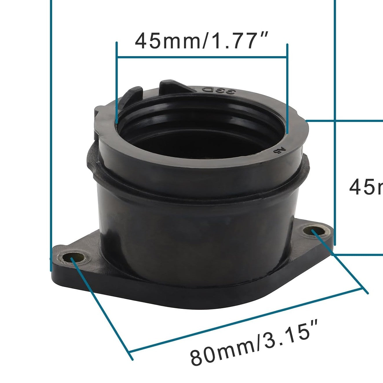GOOFIT Motorcycle Carburetor Intake Manifold Rubber Interface Rubber Joint Replacement for WR450F YZ450F YZ450F 33D-13597-00 33D-13597-10