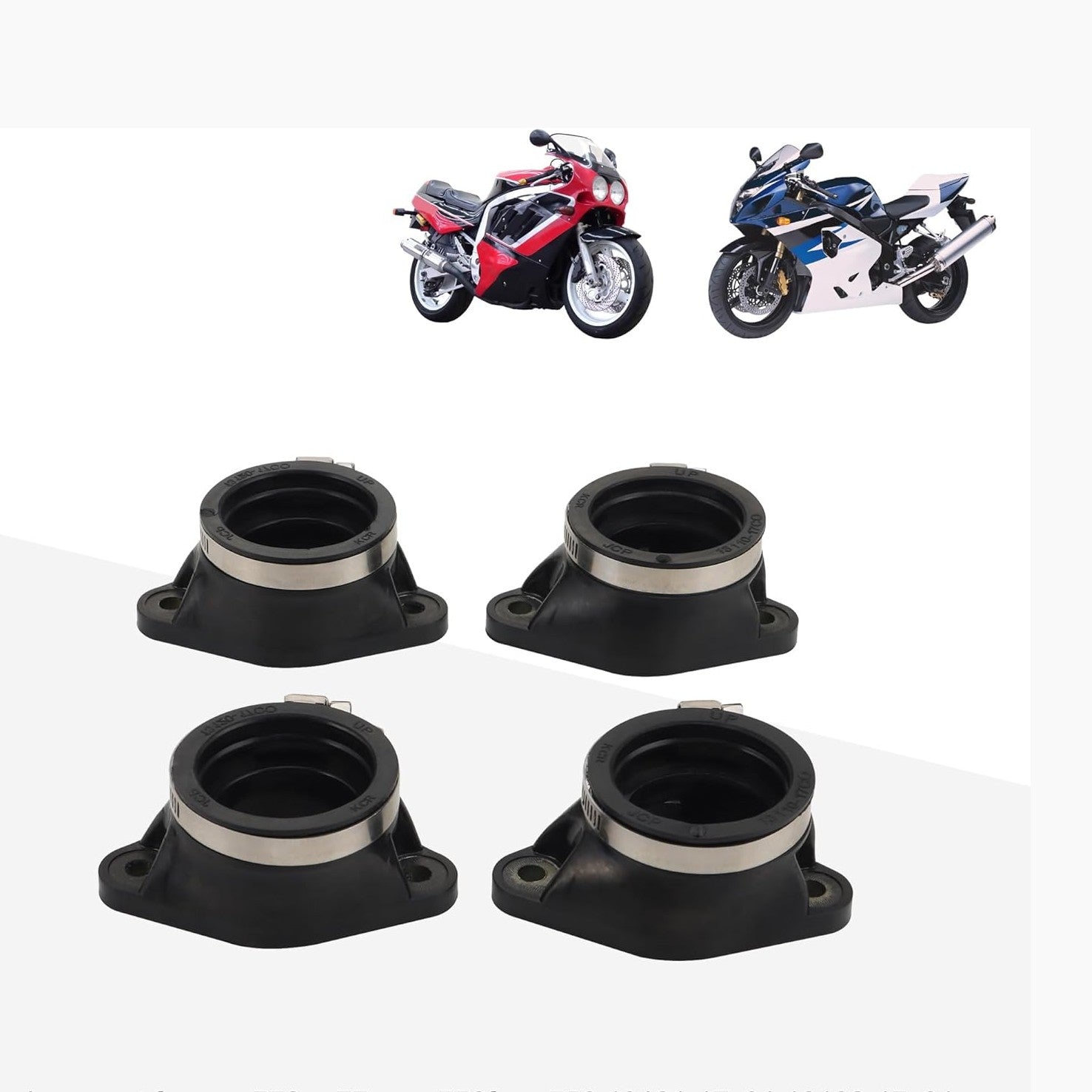 GOOFIT Motorcycle Carburetor Intake Pipe Manifold Adapter Boot Joint Replacement for GSXR750 GR77A GSX750F GSX750 13101-17C01 13102-17C01 13103-17C01 13104-17C01