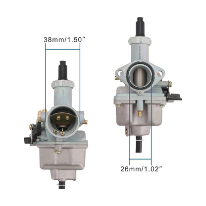 GOOFIT Motorcycle Carburetor with Fuel Line Oil Filter Rubber Wood Paper Pads Replacement for 4 Stroke 100cc 110cc 125cc CG125 XF125 Engine 156FM 157FM ATV Quad Pit Bike Moped Scooter