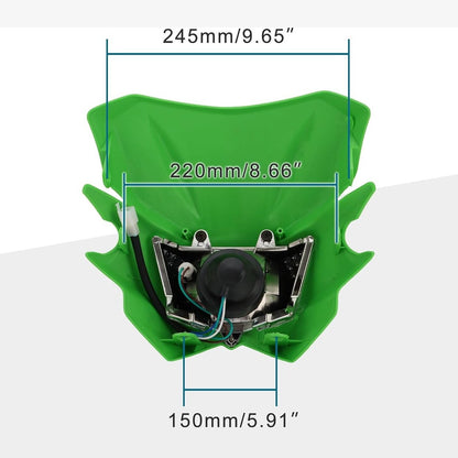 GOOFIT Motorcycle Dirt Bike Universal Headlights Fairing Light Headlamp for KX125 KX250 KXF250 KXF450 KLX200 KLX250 KLX450