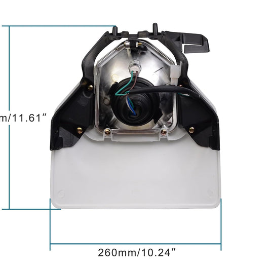 GOOFIT Motorcycle Headlamp Headlight for Universal Off-road Dirt Pit Bike Head Lamp Light White