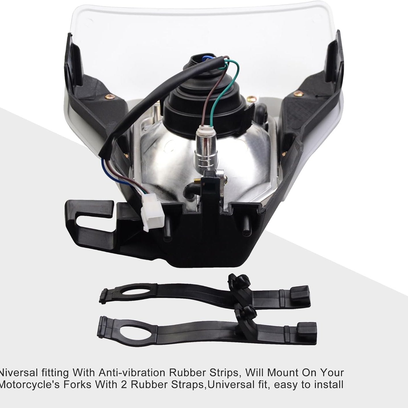 GOOFIT Motorcycle Headlamp Headlight for Universal Off-road Dirt Pit Bike Head Lamp Light White