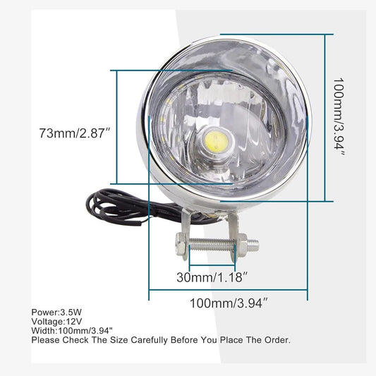 GOOFIT Motorcycle Headlight 12V Head Lamp With Integrated for Scooter ATV Cruiser Chopper