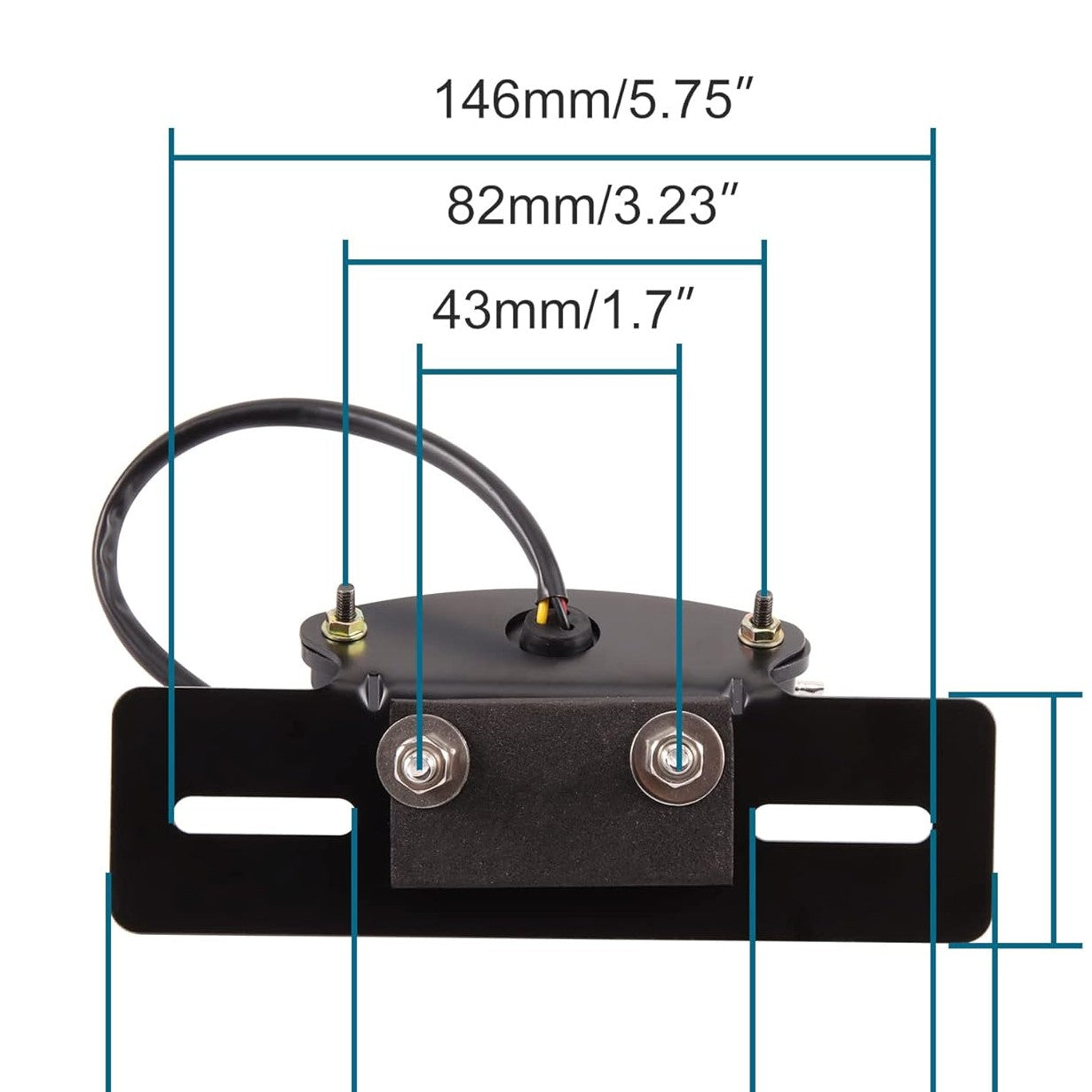 GOOFIT Motorcycle LED Tail Light Integrated License Plate Rear Brake Lamp Cafe Racer Bobber Smoky Lens（Red）