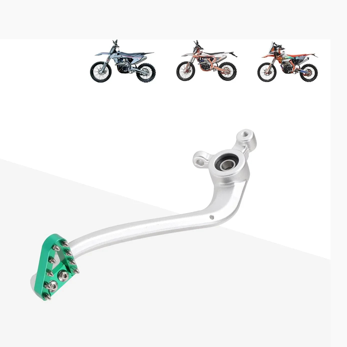 GOOFIT Motorcycle Silver White Rod Green Head Brake Pedal Replacement for KVI K16 K18 Constant Ship Air Cooled NC Off road Vehicle - goofitmoto