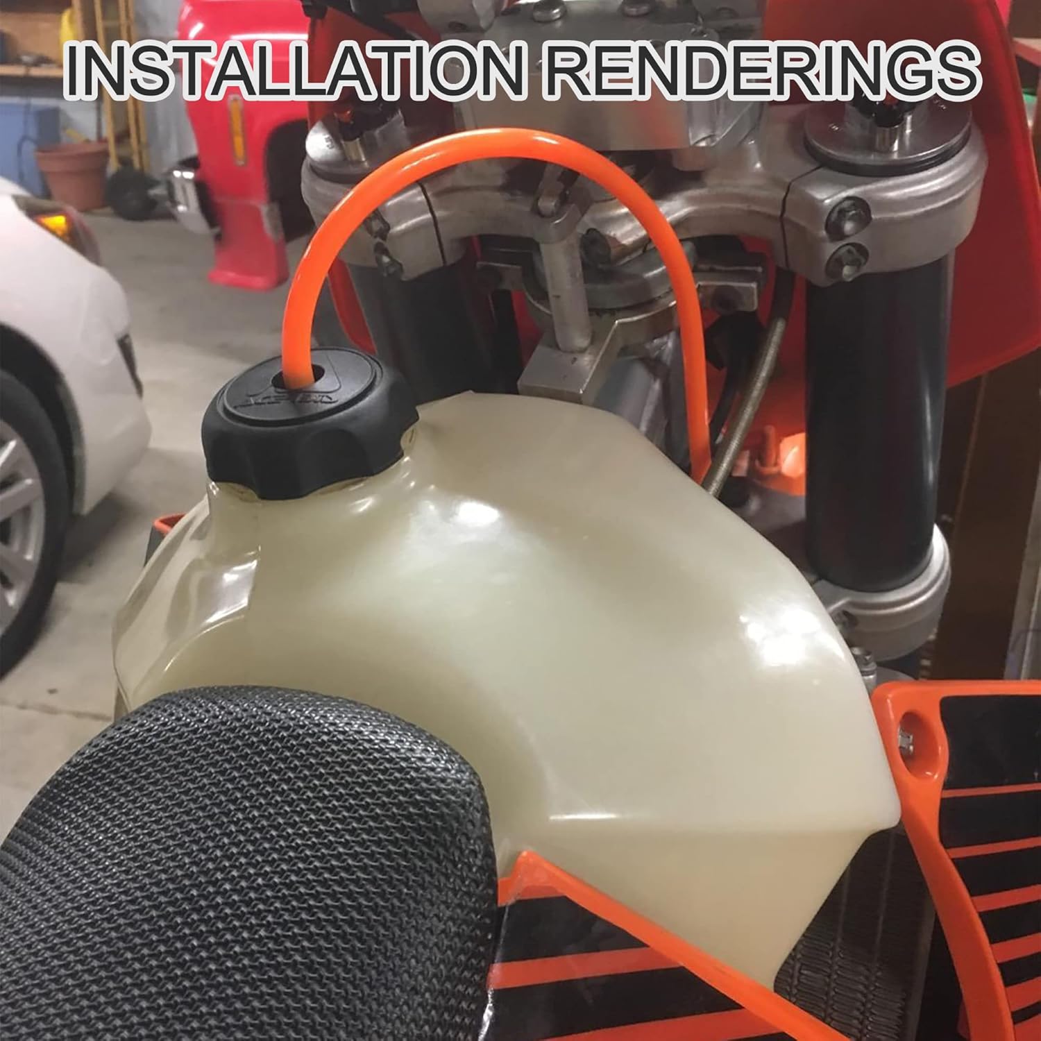 GOOFIT Orange Tubing Carburetor Fuel Tube Petrol Hose Vent Line for ATV Dirt Bike Go Kart Moped Pocket Bike