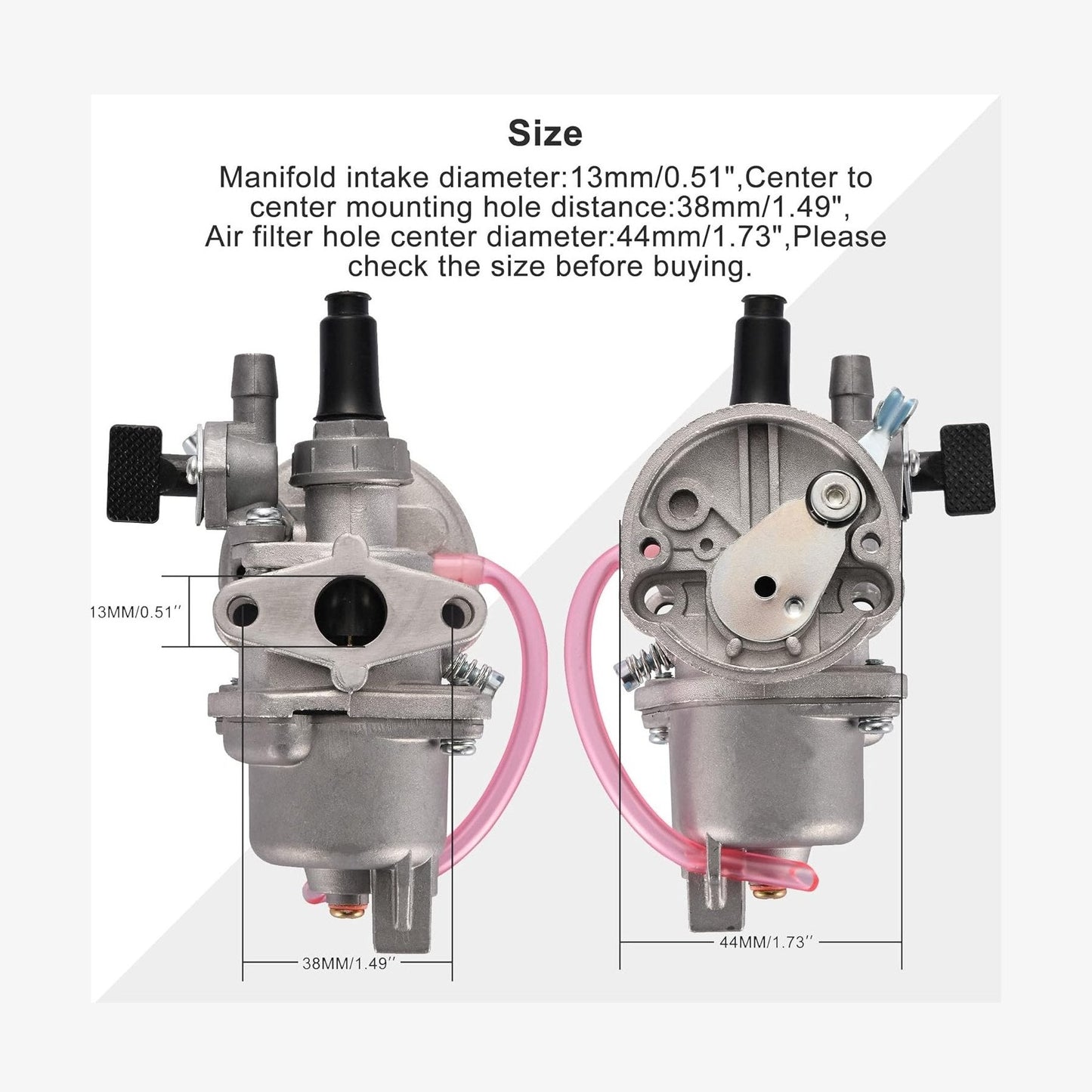 GOOFIT PZ13 13mm Carburetor for 47cc 49cc Pocket Bike 2 Stroke Engine Mini Carb Quad ATV Motorcycle Dirt Bike