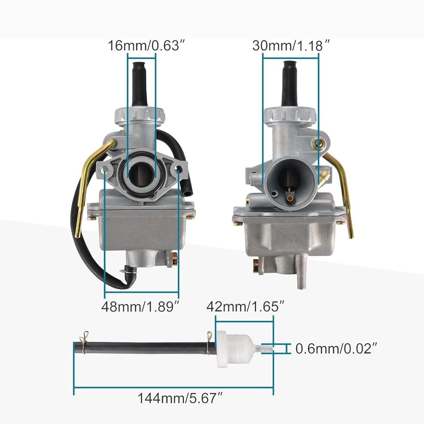 GOOFIT PZ16 16mm Carburetor for 50cc 70cc 90cc ATV Dirt Bike Go Kart