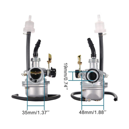 GOOFIT PZ19 19mm Carburetor Carb with Cable Choke for 50cc 70cc 90cc 110cc 125cc ATV Moped Quad Dirt Bike Go Kart Scooter
