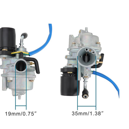 GOOFIT PZ19 19mm Carburetor with Electric Choke Replacement for 2 Stroke 50cc 70cc 90cc Jog ATV Scooter Quad Go-Kart Moped
