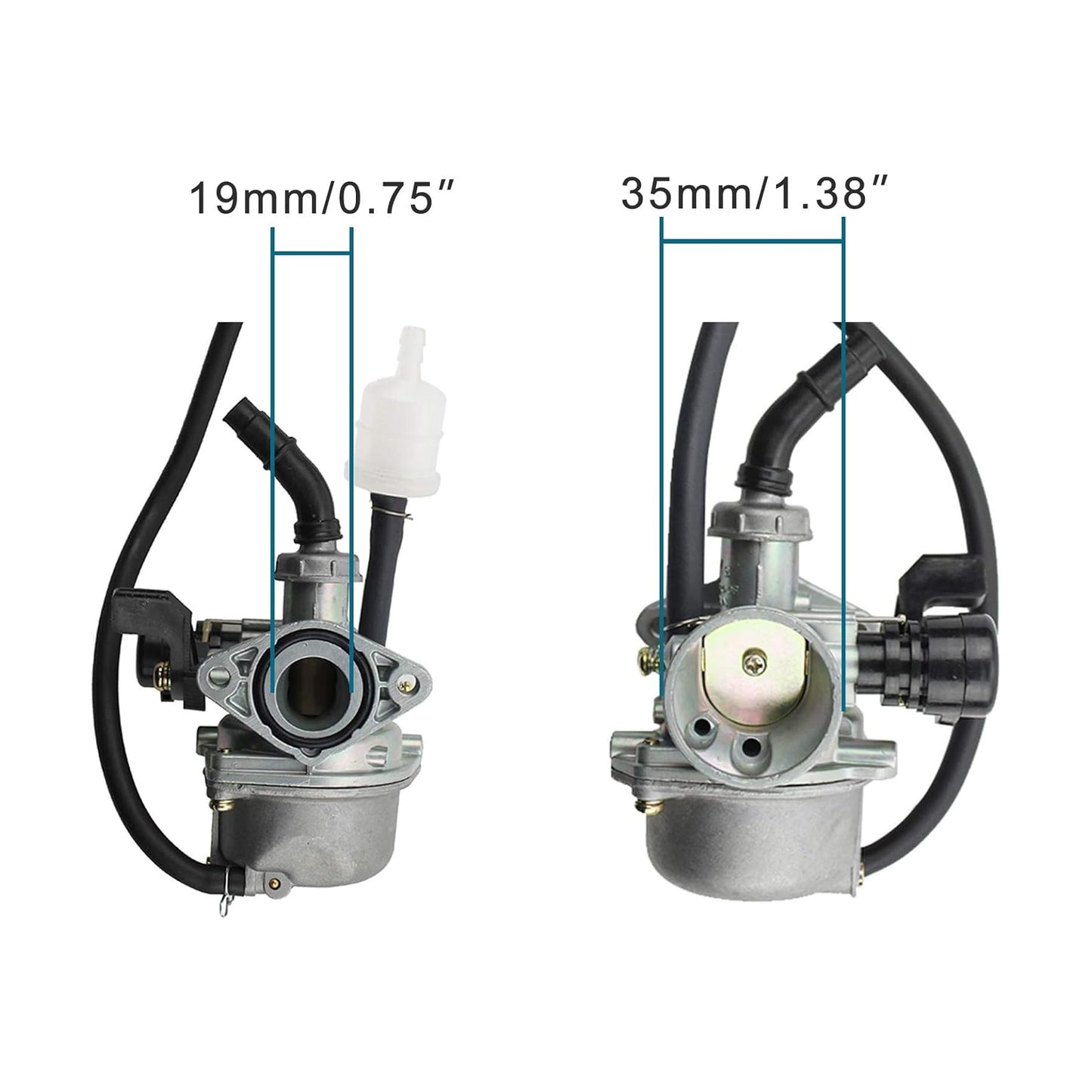GOOFIT PZ19 19mm Carburetor with Hand Choke Replacement for 50cc 70cc 80cc 90cc 110cc 125cc CRF XR50 CRF50 XR70 CRF70 SSR Coolster Sunl Taotao Roketa 125 Tao TForce Pit bike ATV Quad Parts