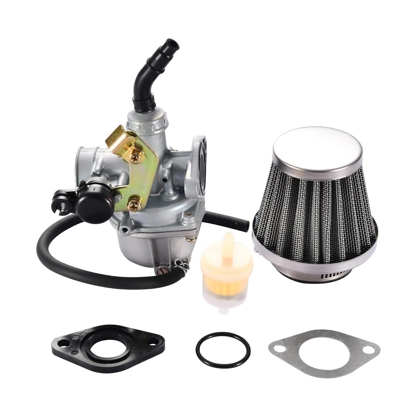 GOOFIT PZ19 Carburetor with Air Filter Cable Choke Replacement for 50cc 70cc 90cc 110cc 125cc ATV Moped Quad Dirt Bike Go Kart Scooter