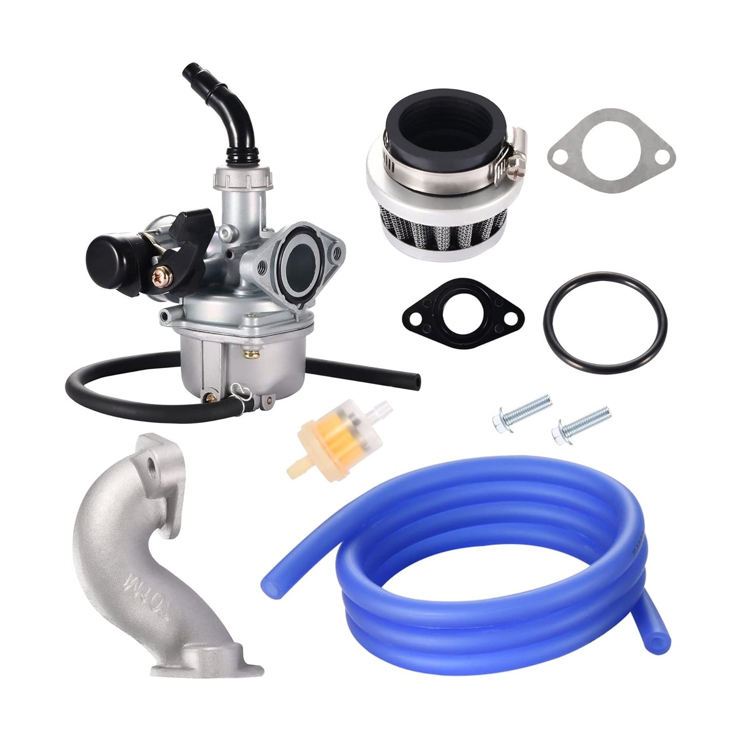 GOOFIT PZ19 Carburetor with Air Filter Carburetor Rebuild Kit Replacement for XR/CRF 50cc 70cc 90cc 110cc 125cc Moped ATV Taotao Sunl Roketa Baja Kazuma
