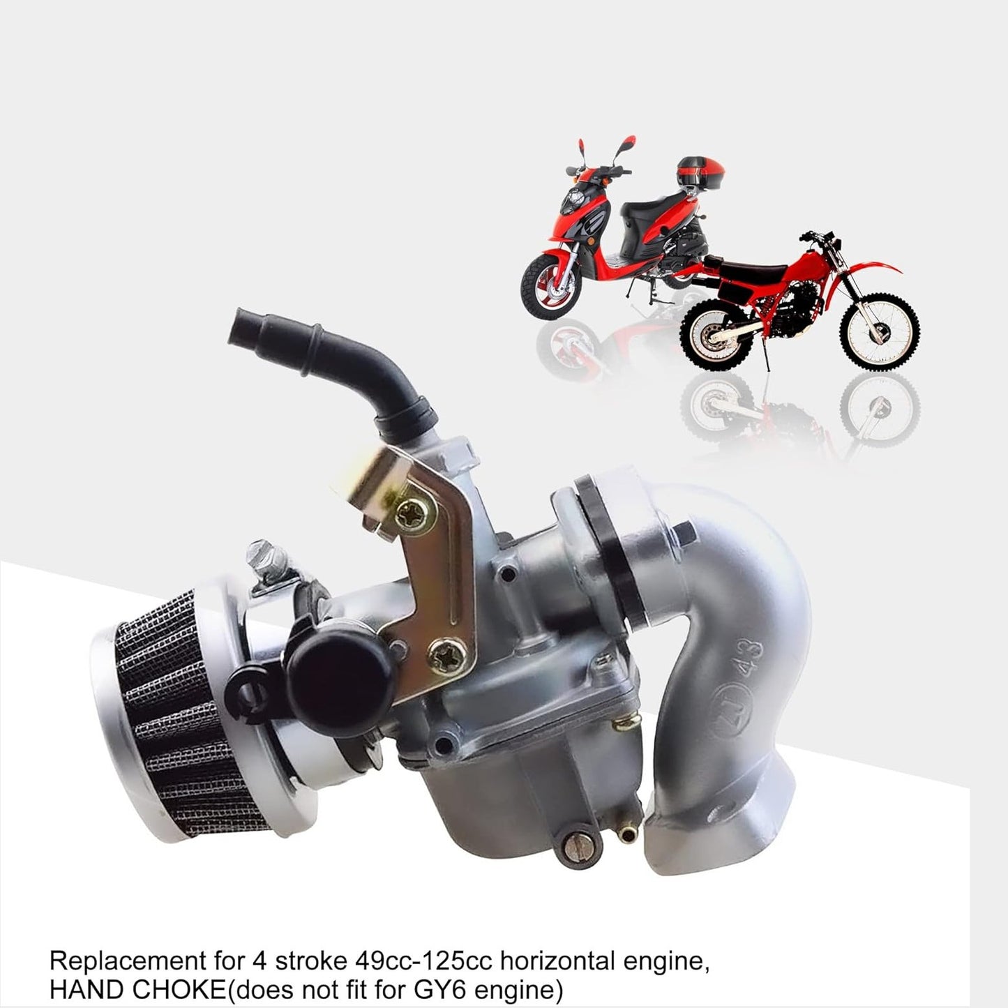 GOOFIT PZ19 Carburetor with Air Filter Carburetor Rebuild Kit Replacement for XR/CRF 50cc 70cc 90cc 110cc 125cc Moped ATV Taotao Sunl Roketa Baja Kazuma