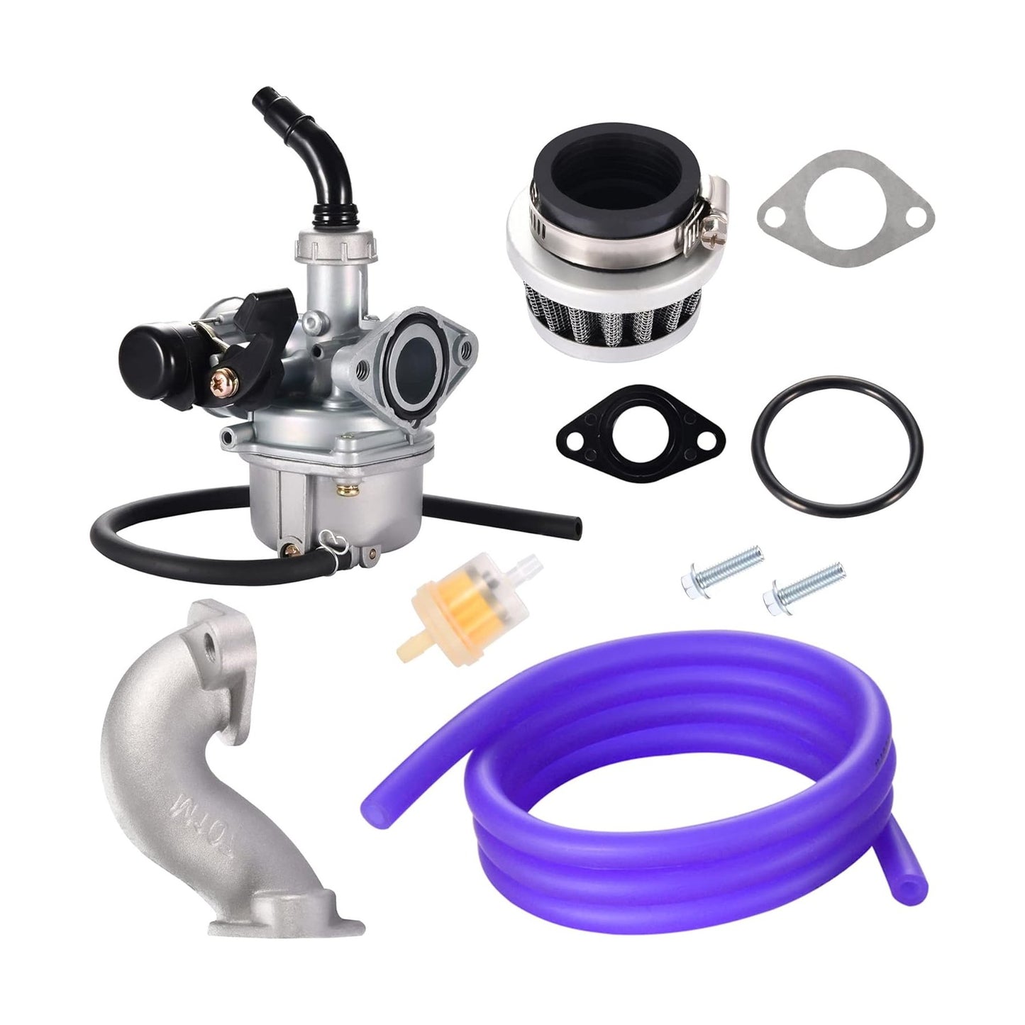 GOOFIT PZ19 Carburetor with Air Filter Carburetor Rebuild Kit Replacement for XR/CRF 50cc 70cc 90cc 110cc 125cc Moped ATV Taotao Sunl Roketa Baja Kazuma