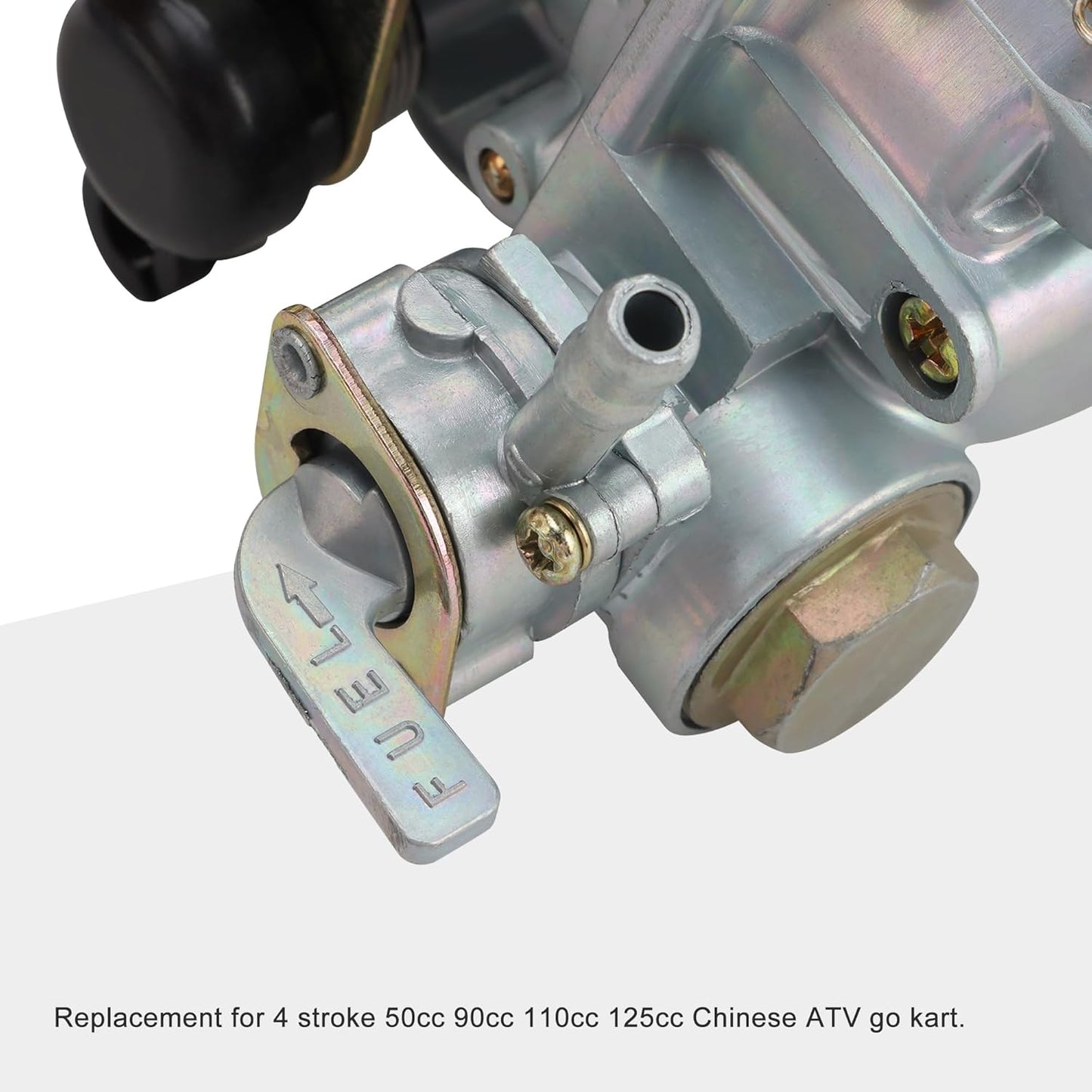 GOOFIT PZ19 Carburetor with Fuel Switch Replacement for 50cc 90cc 110cc 125cc Sunl Roketa Chinese ATV Go Kart