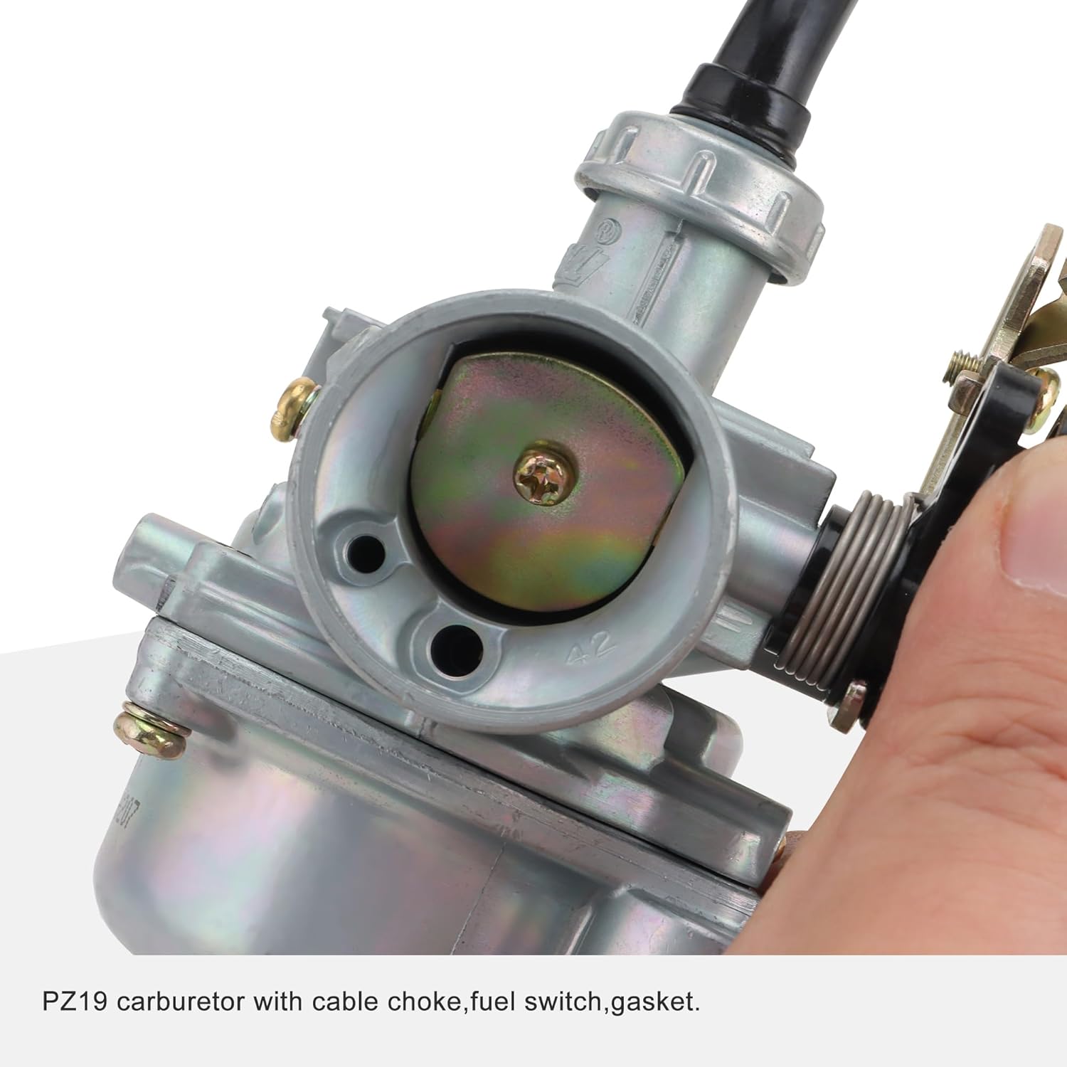 GOOFIT PZ19 Carburetor with Fuel Switch Replacement for 50cc 90cc 110cc 125cc Sunl Roketa Chinese ATV Go Kart