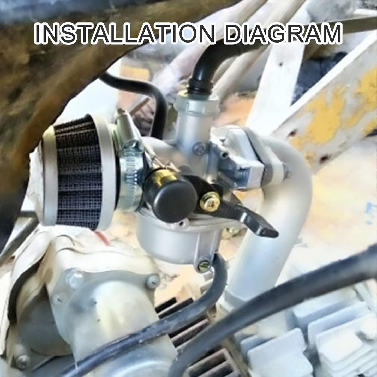 GOOFIT PZ19 Lever Carburetor Air Filter Spark Plug for 50cc 70cc 90cc 110cc 125cc Dirt Bikes ATV Go-Kart