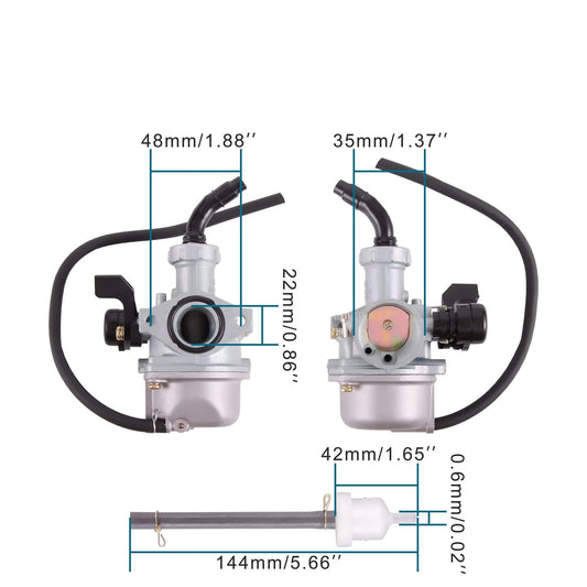 GOOFIT PZ22 22mm Carburetor Intake Manifold Pipe with 35mm Gold Air Filter Replacement for 110cc 125cc Sunl Taotao Pit Dirt Bike ATV Quad