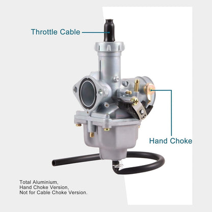 GOOFIT PZ27 27mm Carburetor with Hand Choke Replacement for 100cc 125cc 175cc 200cc ATV Dirt Bike CB125 XL125S TRX250 TRX 250EX