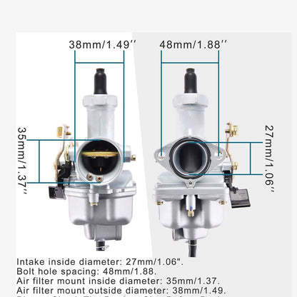 GOOFIT PZ27 Motorcycle 27mm Carburetor with Carb Cable for XR CRF 100cc 125cc 150cc 200cc ATV Pit Bike