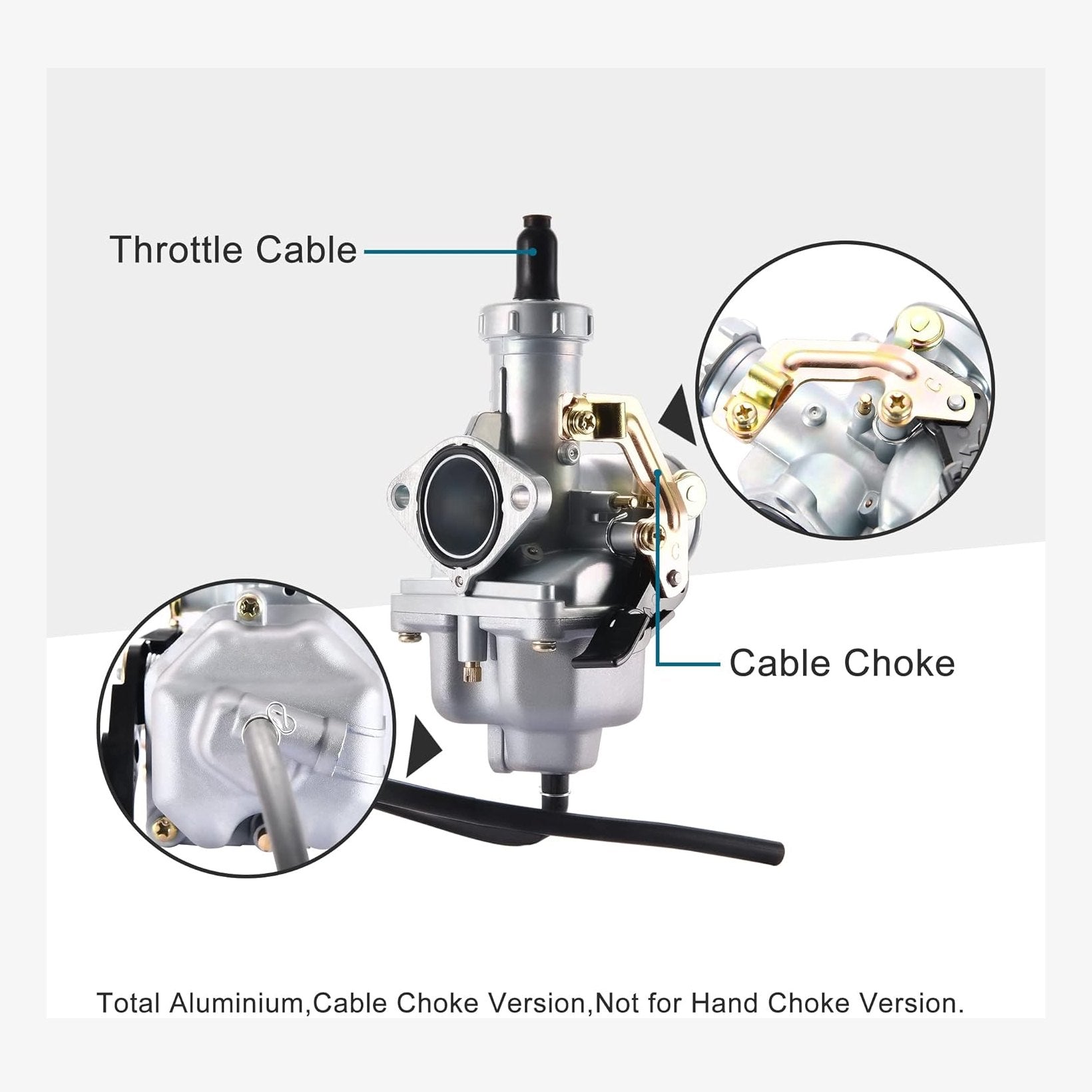 GOOFIT PZ27 Motorcycle 27mm Carburetor with Carb Cable for XR CRF 100cc 125cc 150cc 200cc ATV Pit Bike