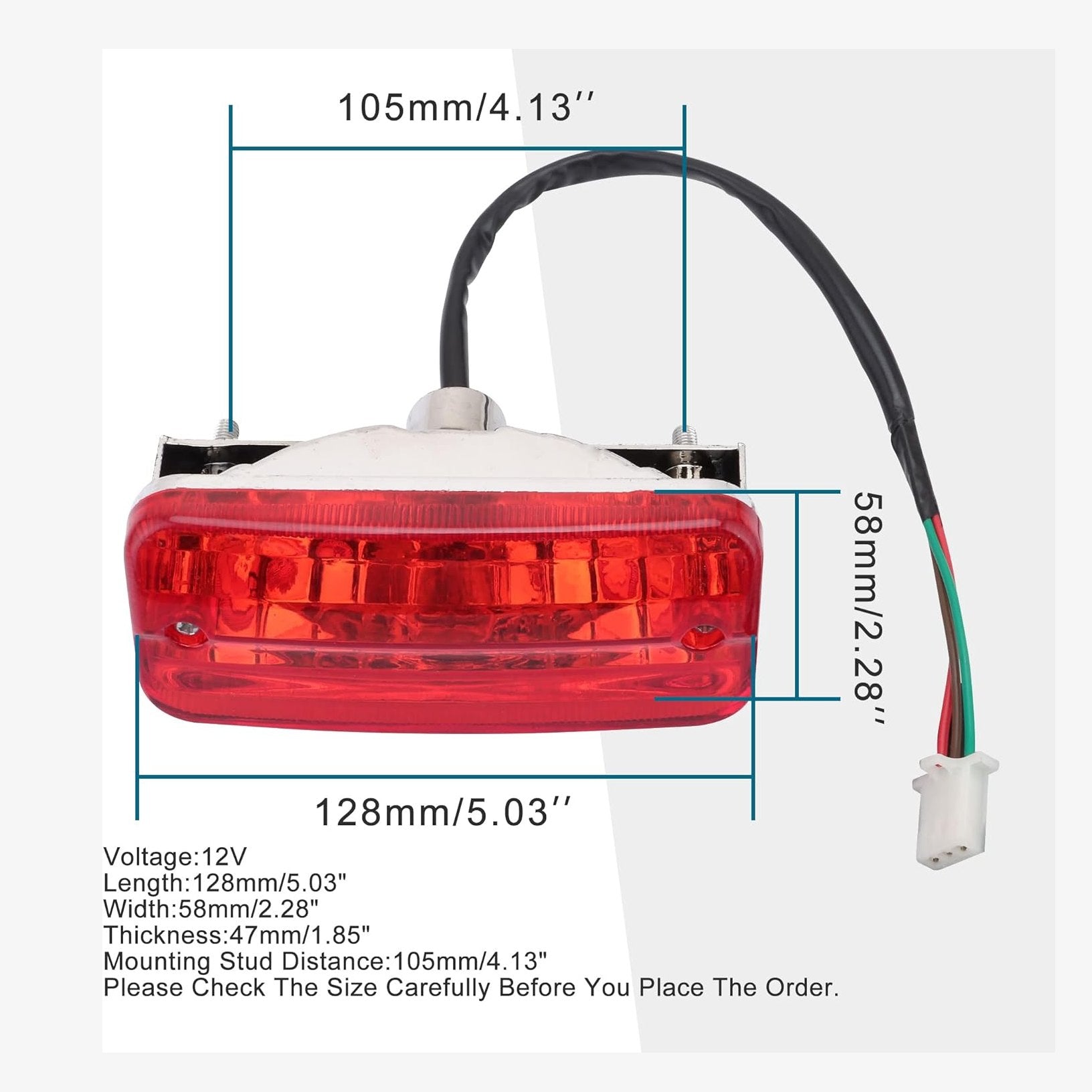 GOOFIT Rear Brake Tail Lights Universal Motorcycle for 50cc 70 Cc 90cc 110cc 125cc 150cc ATV Dirt Pit Bike