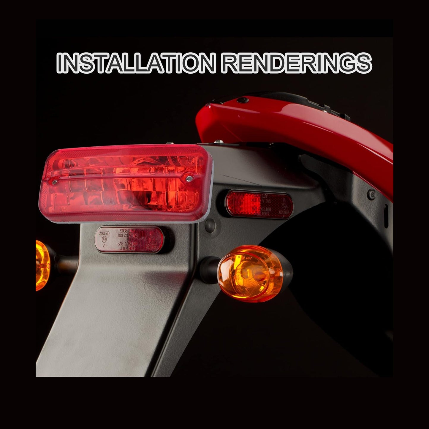 GOOFIT Rear Brake Tail Lights Universal Motorcycle for 50cc 70 Cc 90cc 110cc 125cc 150cc ATV Dirt Pit Bike