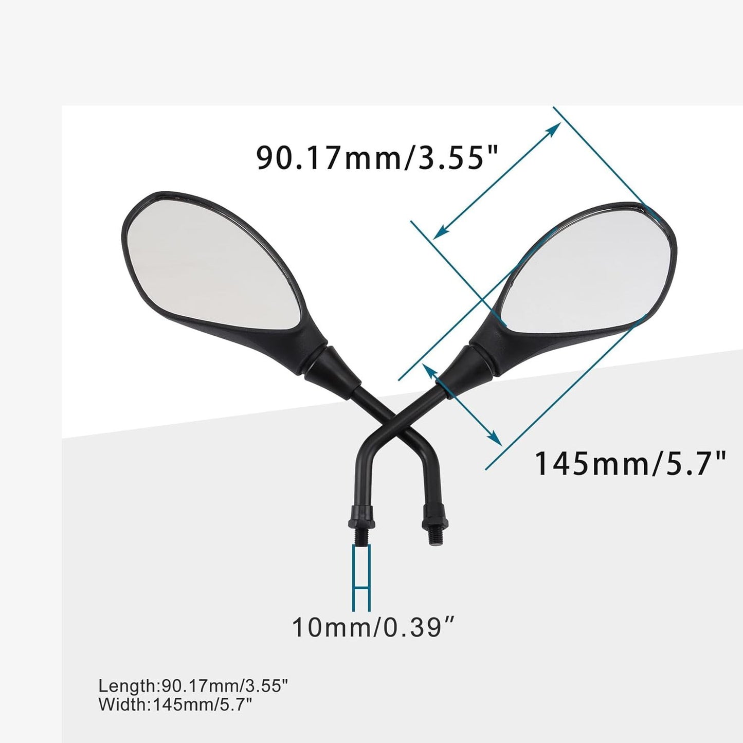GOOFIT Rear View Mirror 7/8" Handlebar Mount Replacement for Motorcycle Scooter Dirt Quad Bike Coolster ATV Kymco