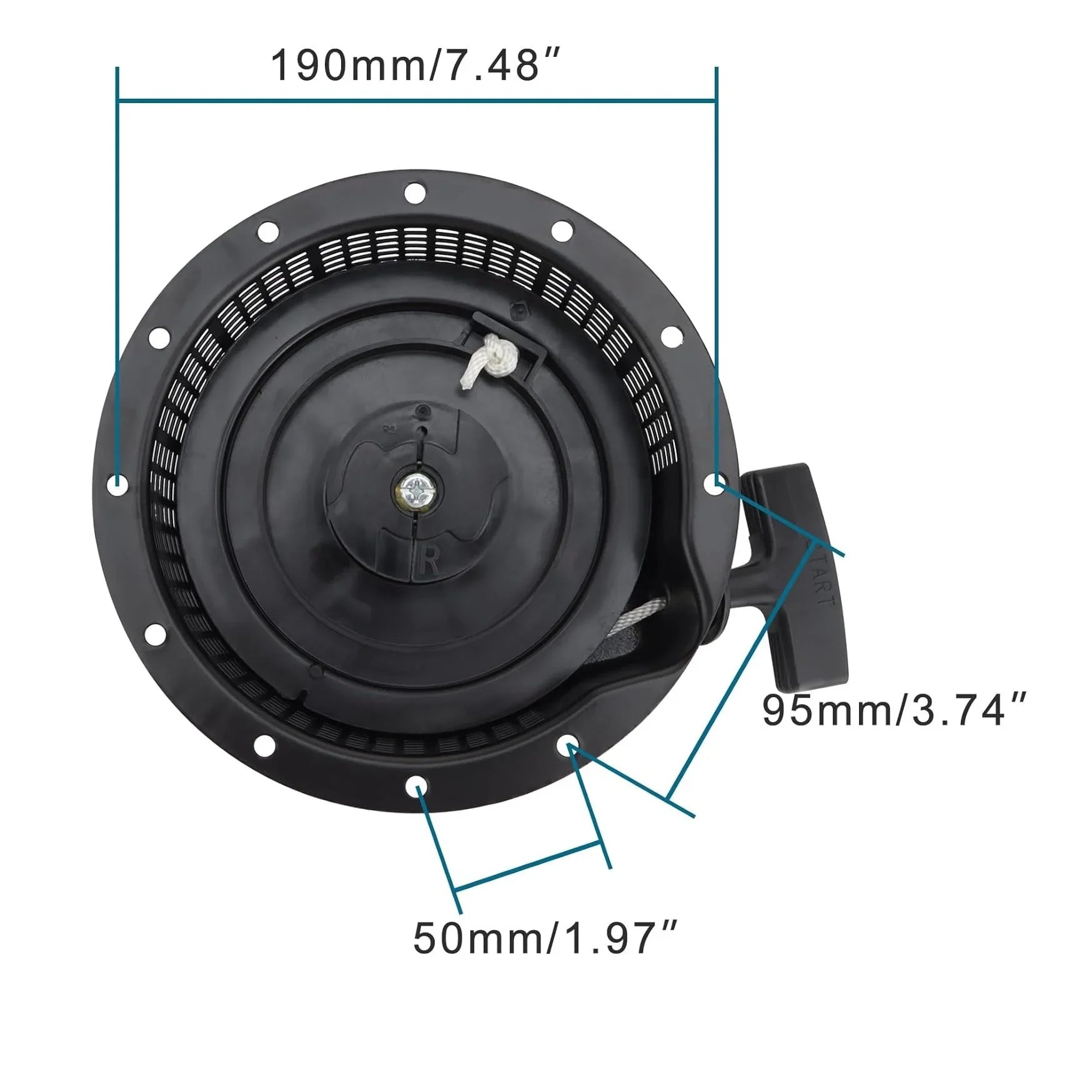 GOOFIT Recoil Pull Starter Assembly Replacement for EF6600 Generator Lawn Mower Engine - goofitmoto
