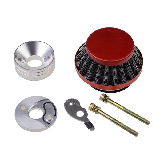 GOOFIT Red Air Filter Stack Choke Kit Replacement for 2 Stroke 23cc 33cc 43cc 47cc 49cc MOTOVOX MVS10 Dirt Mini Pocket Bike Kids ATV Go Kart Big Foot Goped Blad Gas Powered Scooter