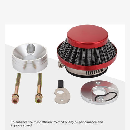 GOOFIT Red Air Filter Stack Choke Kit Replacement for 2 Stroke 23cc 33cc 43cc 47cc 49cc MOTOVOX MVS10 Dirt Mini Pocket Bike Kids ATV Go Kart Big Foot Goped Blad Gas Powered Scooter