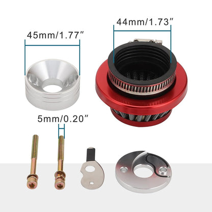 GOOFIT Red Air Filter Stack Choke Kit Replacement for 2 Stroke 23cc 33cc 43cc 47cc 49cc MOTOVOX MVS10 Dirt Mini Pocket Bike Kids ATV Go Kart Big Foot Goped Blad Gas Powered Scooter