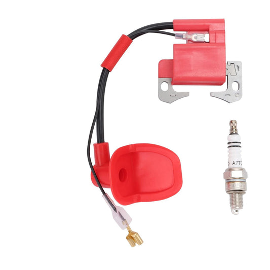 GOOFIT Red Ignition Coil with A7TC Spark Plug Replacement for 2-Stroke 47cc 49cc Chinese Engine Pocket Dirt Bike Mini Moto Kids ATV Quad Baby Crosser