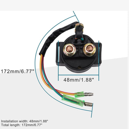 GOOFIT Relay Starter Solenoid without Cap for Motorcycle ATV Scooter Snowmobile