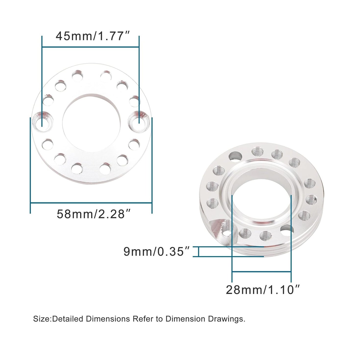 GOOFIT Silver 28mm Carburetor Spacer Adapater Intake Manifold Spinner Plate Replacement for 50cc 70cc 90cc 125cc Sunl Taotao NST Roketa ATV Quad Pit Bike