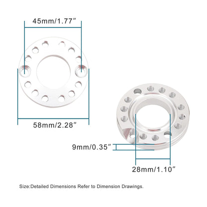 GOOFIT Silver 28mm Carburetor Spacer Adapater Intake Manifold Spinner Plate Replacement for 50cc 70cc 90cc 125cc Sunl Taotao NST Roketa ATV Quad Pit Bike