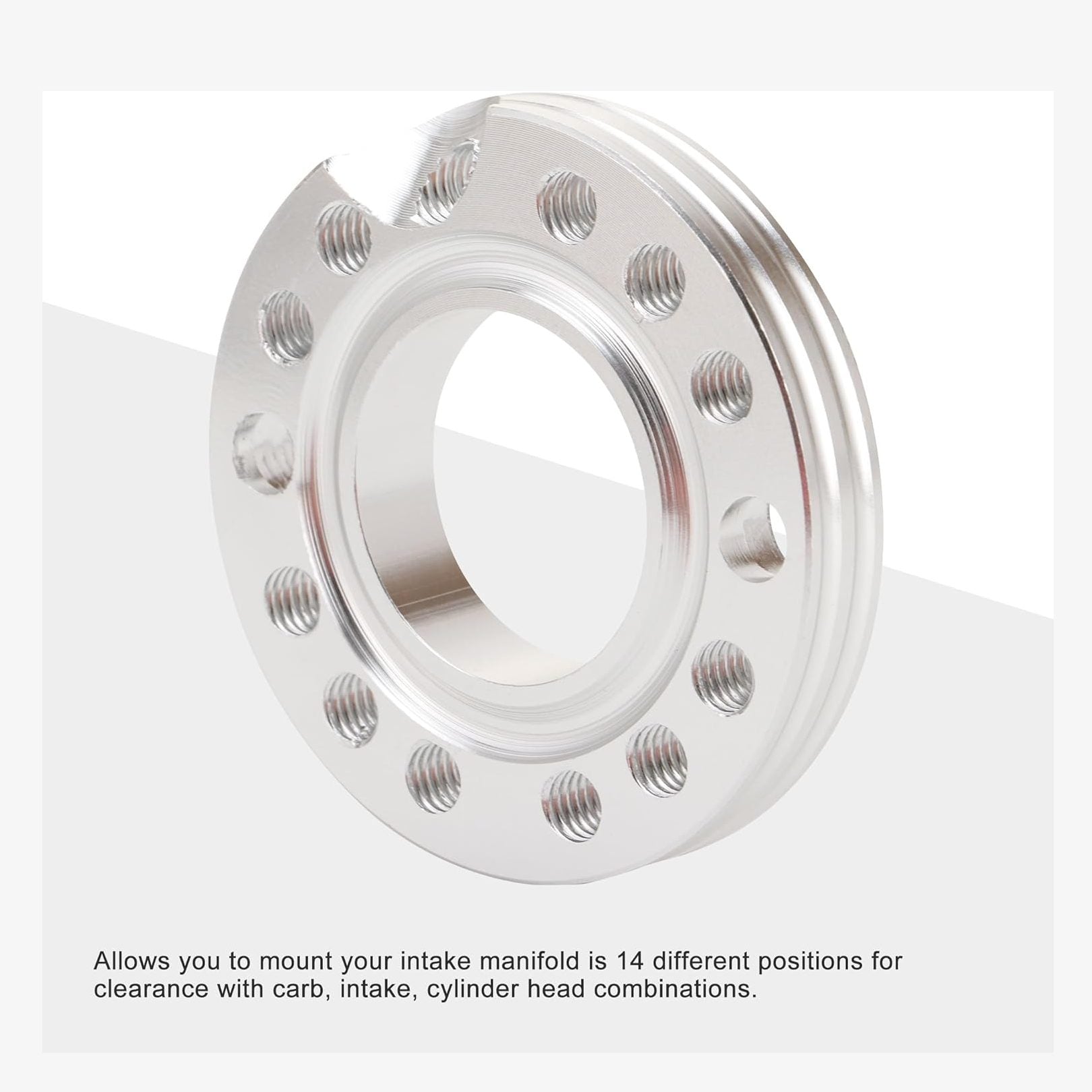 GOOFIT Silver 28mm Carburetor Spacer Adapater Intake Manifold Spinner Plate Replacement for 50cc 70cc 90cc 125cc Sunl Taotao NST Roketa ATV Quad Pit Bike