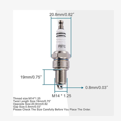 GOOFIT Spark Plug F5TC For 50cc 70cc 90cc 110cc ATV 150 Ignition Plug Moped Motor Scooter Go Kart Pocket Bike
