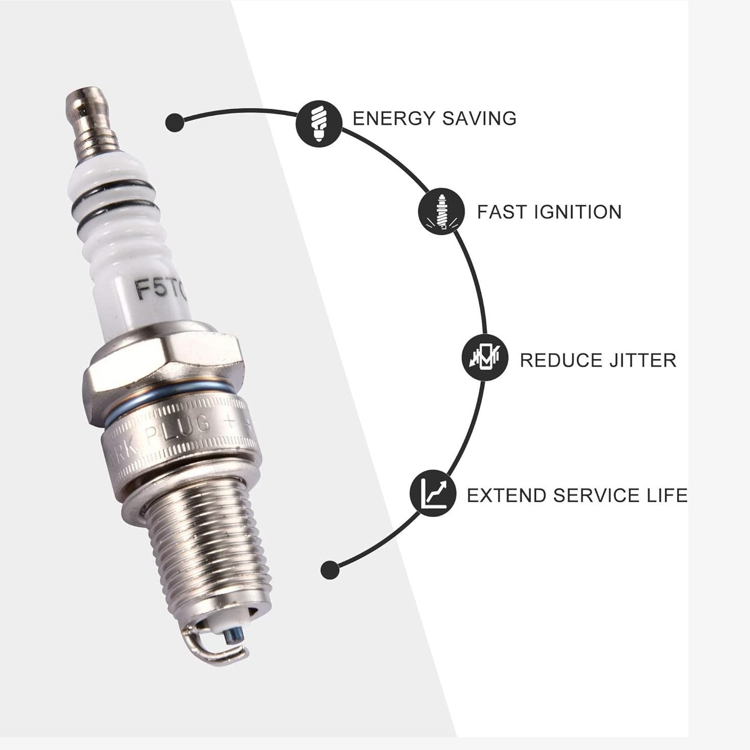 GOOFIT Spark Plug F5TC For 50cc 70cc 90cc 110cc ATV 150 Ignition Plug Moped Motor Scooter Go Kart Pocket Bike