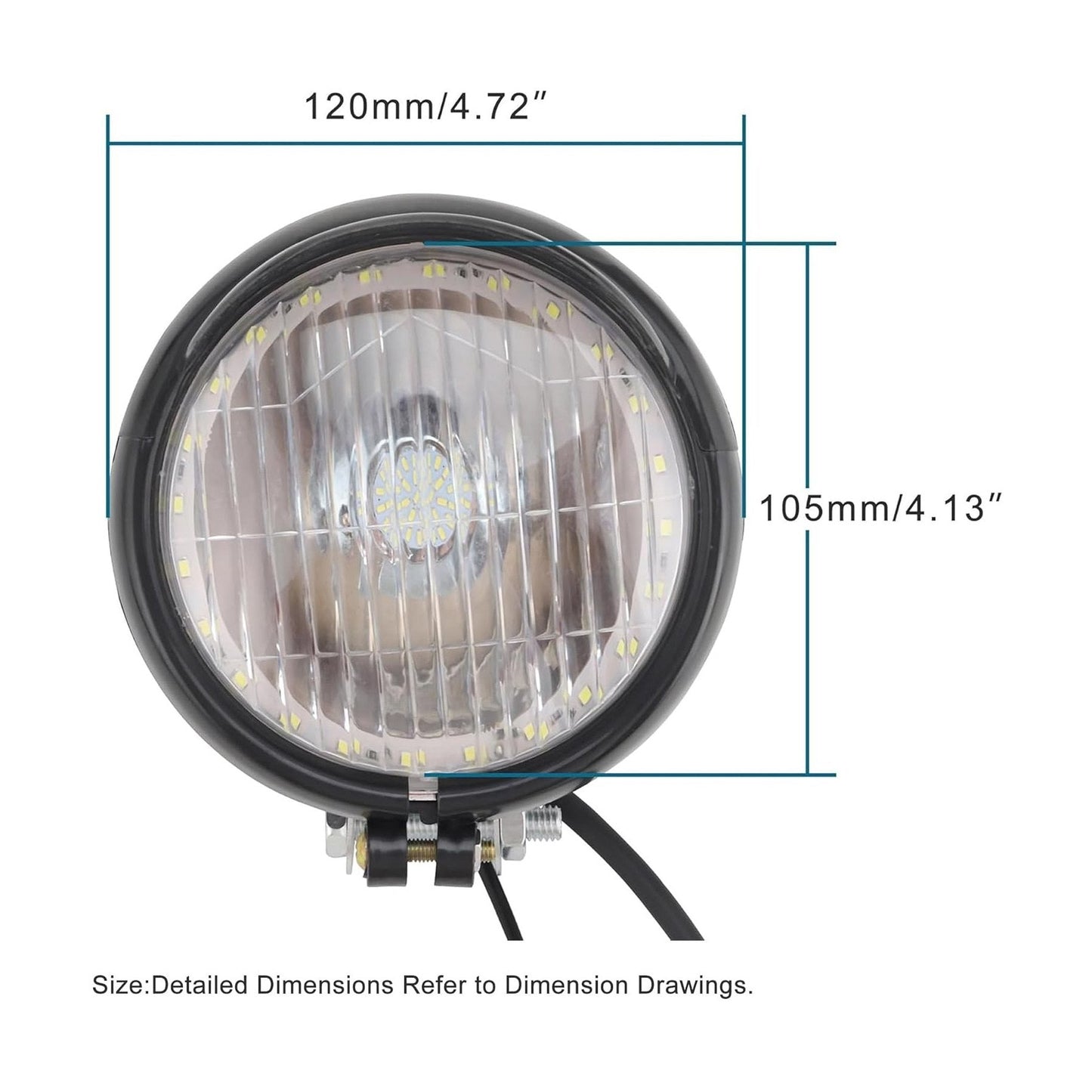 GOOFIT Universal 12V Motorcycle Headlight Front Light Indicator Tail Light With Integrated Turn Signals Backup Light Lamp Bulb for Scooter ATV Bike