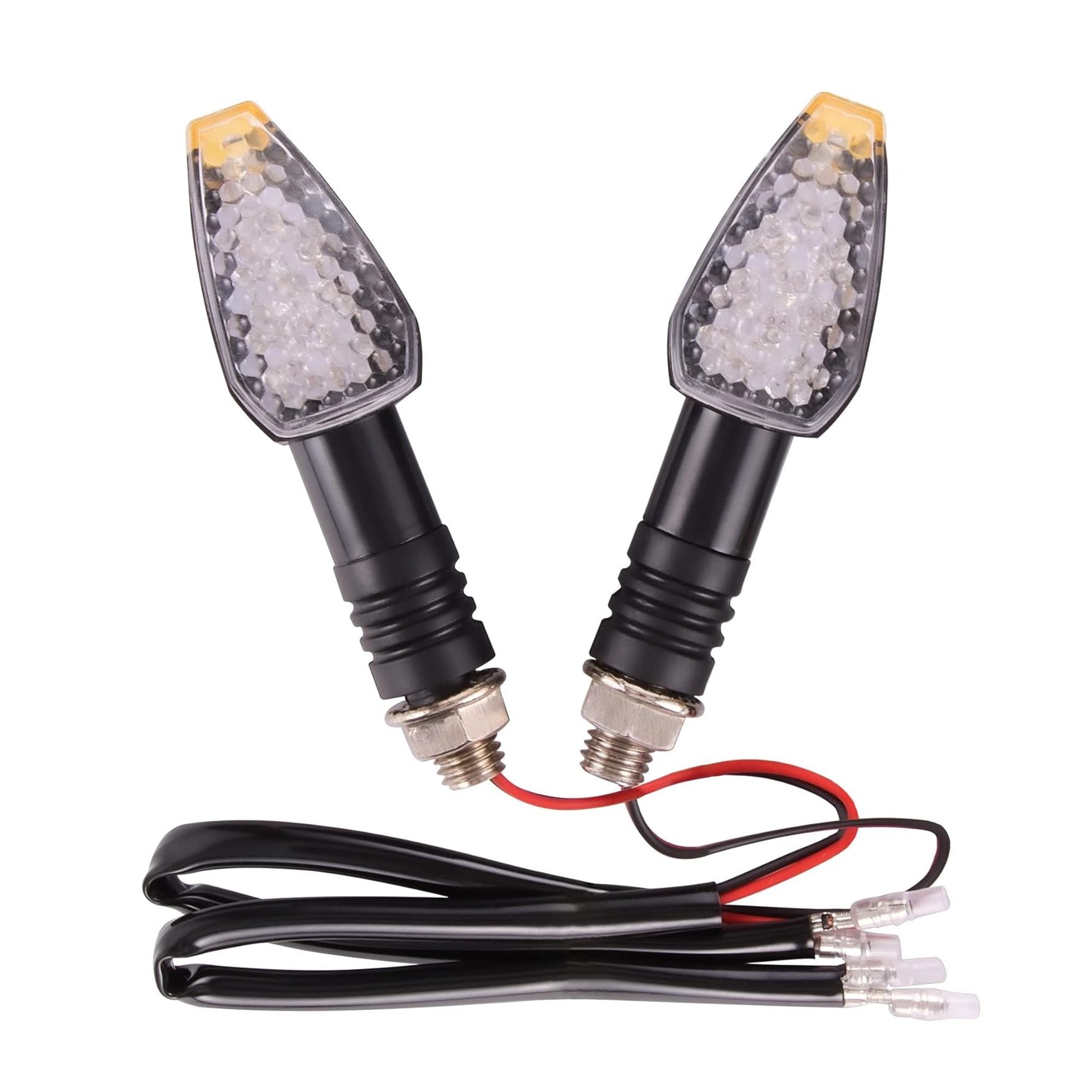 GOOFIT Universal 2pcs 12V Motorcycle Turn Signal Indicator Blinker 10 LED Lamp Replacement for Motorbike