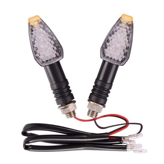 GOOFIT Universal 2pcs 12V Motorcycle Turn Signal Indicator Blinker 10 LED Lamp Replacement for Motorbike