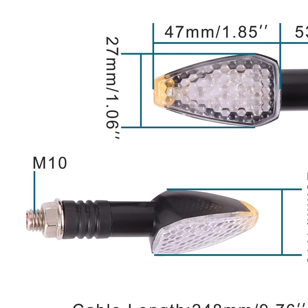 GOOFIT Universal 2pcs 12V Motorcycle Turn Signal Indicator Blinker 10 LED Lamp Replacement for Motorbike