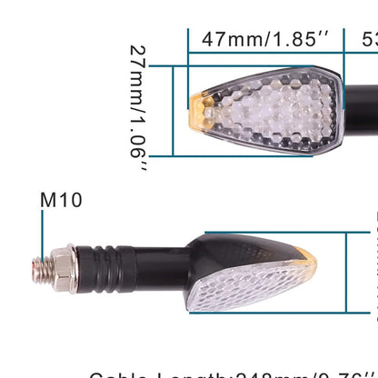 GOOFIT Universal 2pcs 12V Motorcycle Turn Signal Indicator Blinker 10 LED Lamp Replacement for Motorbike