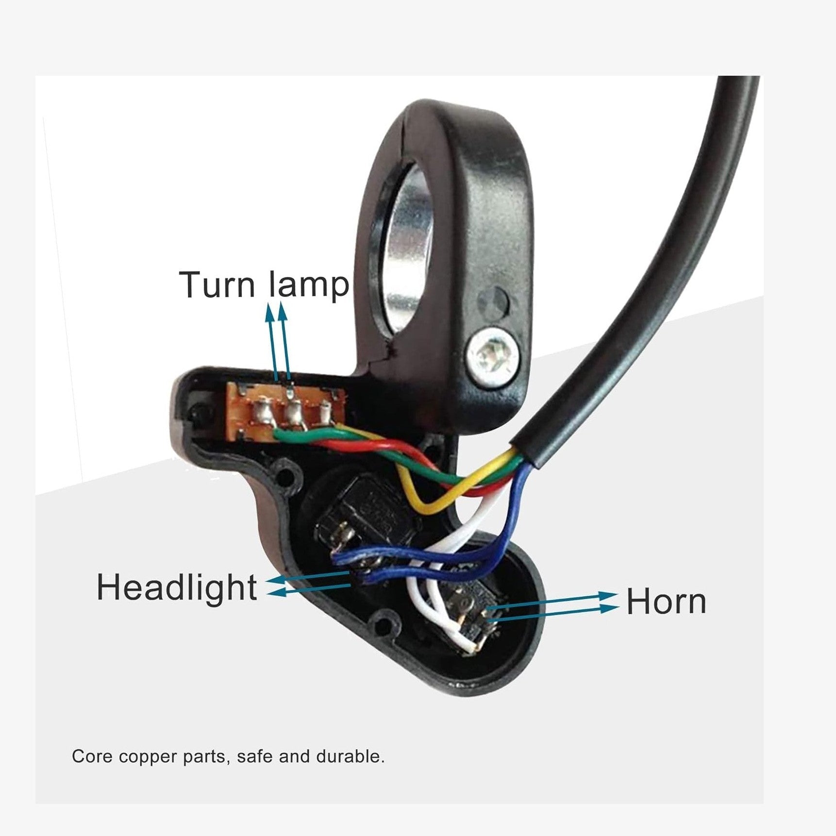 GOOFIT Universal 7/8" Handlebar Turn Signal Light & Horn Switch Button for Spotlight Scooter Electrombile Moped Dirt Bike Scooter ATV Off road