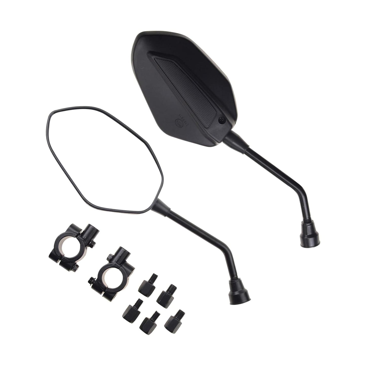 GOOFIT Universal Motorcycle Rear View Mirrors with 7/8" Handlebar Mount Replacement for Motocycle Scooter Moped ATV Quad Dirt Bike Reflector Black