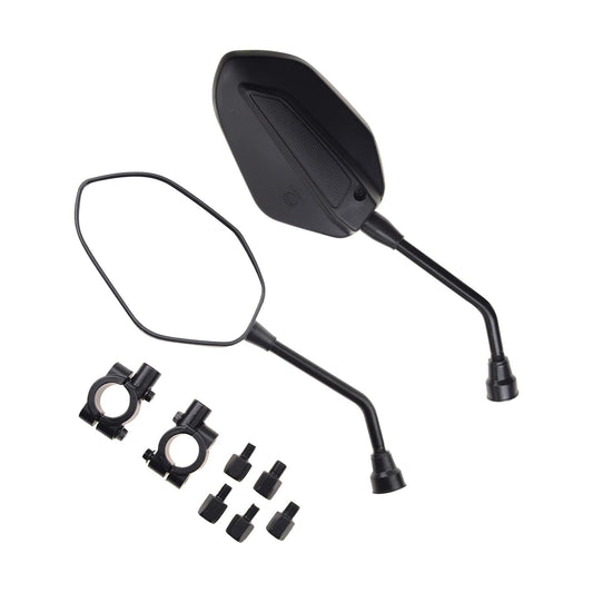 GOOFIT Universal Motorcycle Rear View Mirrors with 7/8" Handlebar Mount Replacement for Motocycle Scooter Moped ATV Quad Dirt Bike Reflector Black